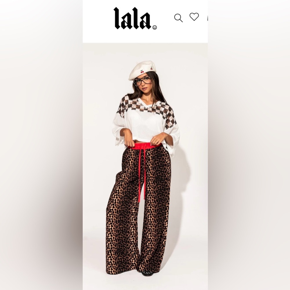 Leopard Print Wide-Leg Pants